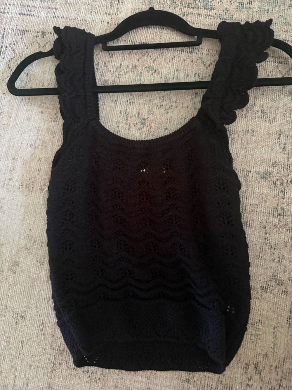 Black Crochet Knit Tank Top -
Size small but fits an XS